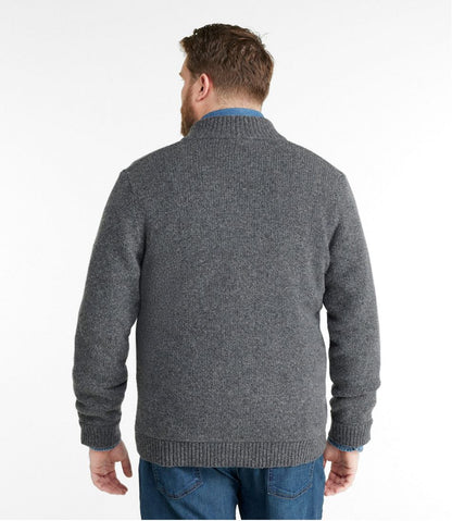 Men's L.L.Bean Classic Ragg Wool Sweater, Full-Zip Flannel-Lined | L.L.Bean Recommended