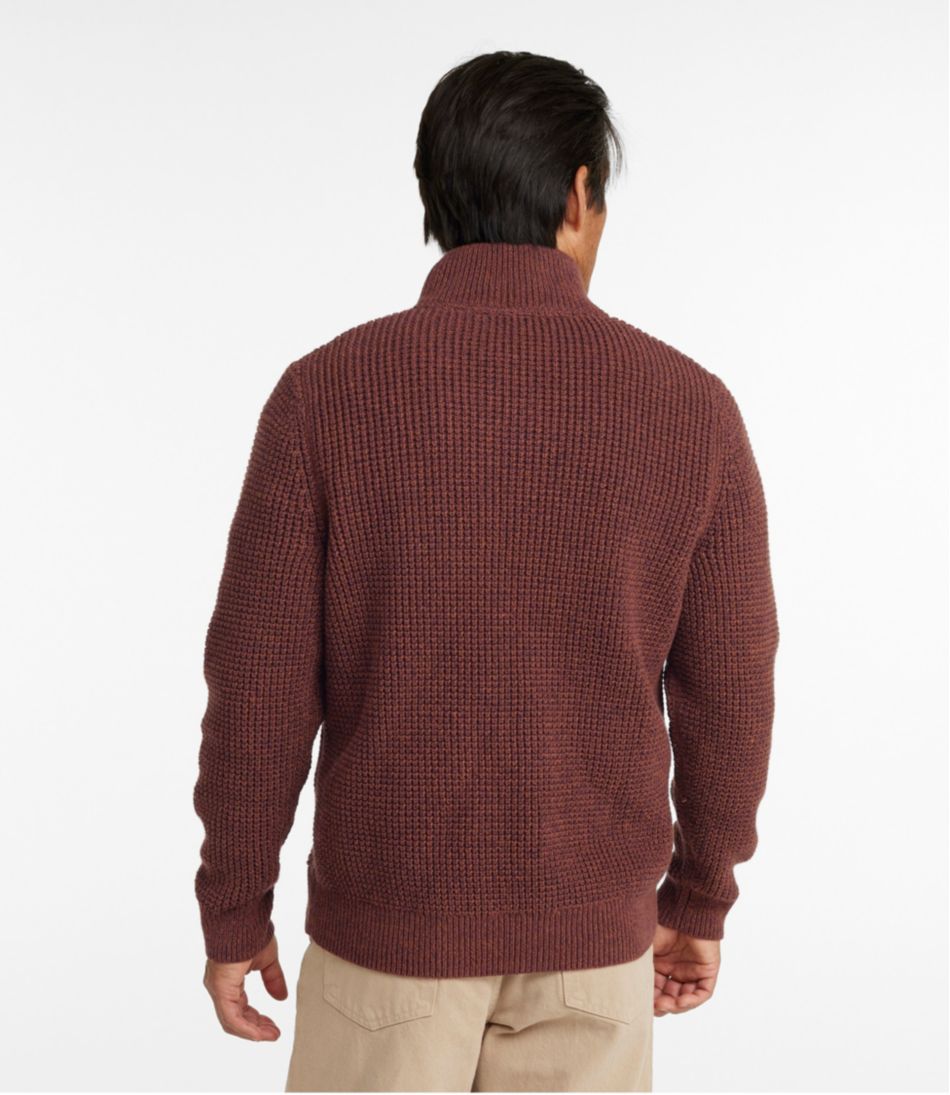 Men's Organic Cotton Waffle Sweater, Quarter Zip | L.L.Bean Classic
