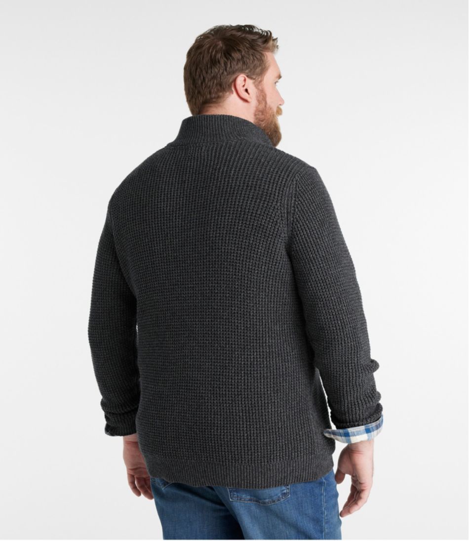 Men's Organic Cotton Waffle Sweater, Quarter Zip | L.L.Bean Classic