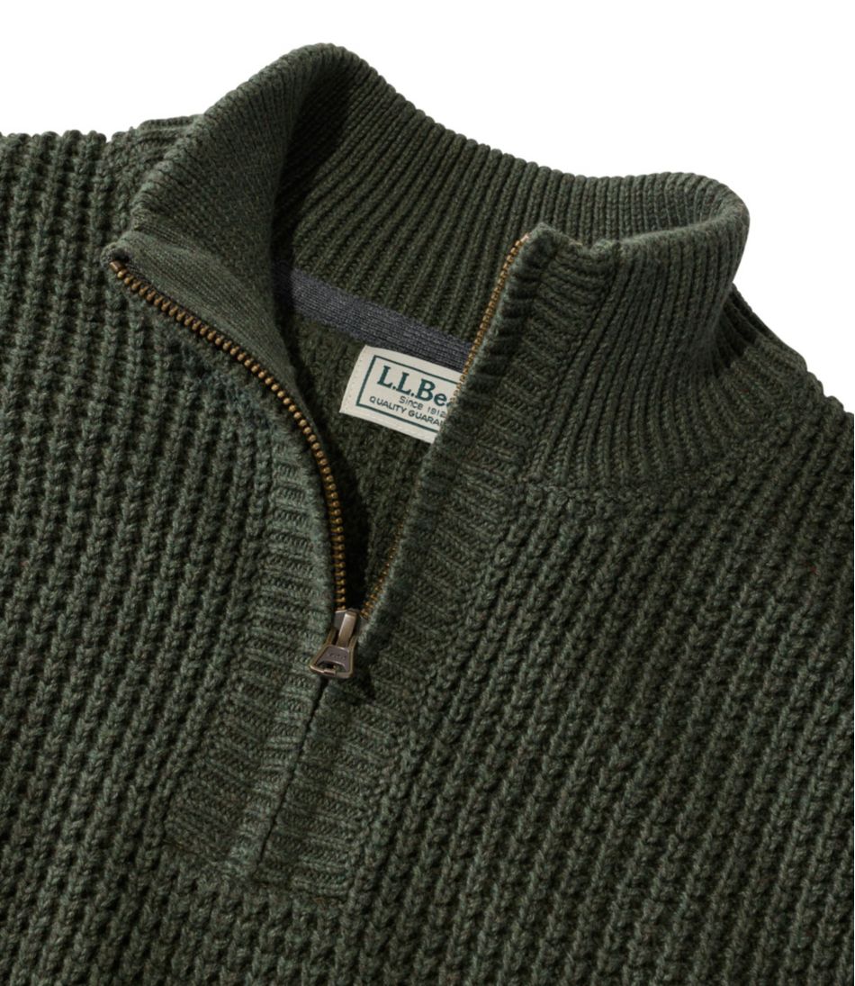 Men's Organic Cotton Waffle Sweater, Quarter Zip | L.L.Bean Classic