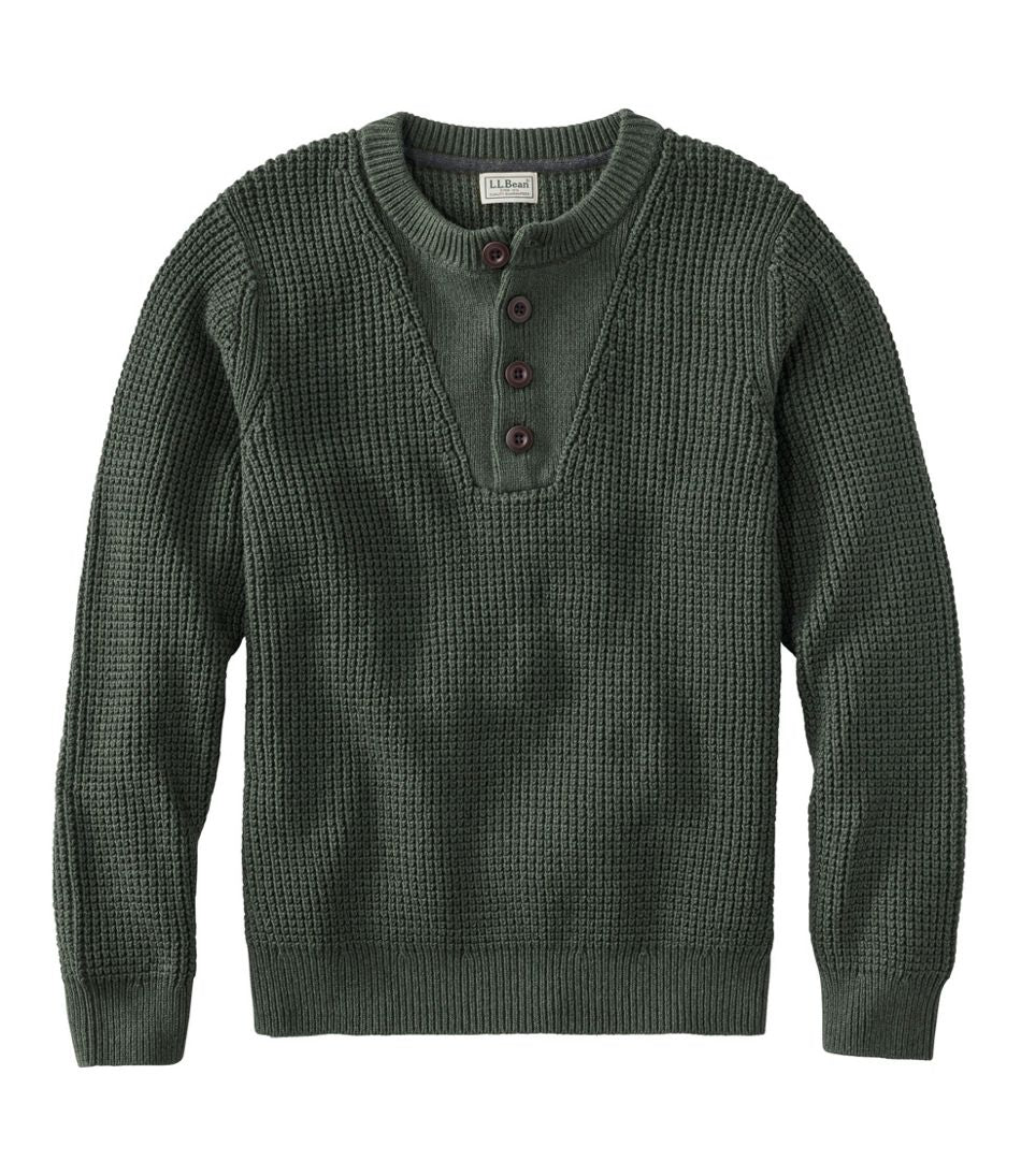 Men's L.L.Bean Organic Cotton Waffle Sweater, Henley | L.L.Bean Essential