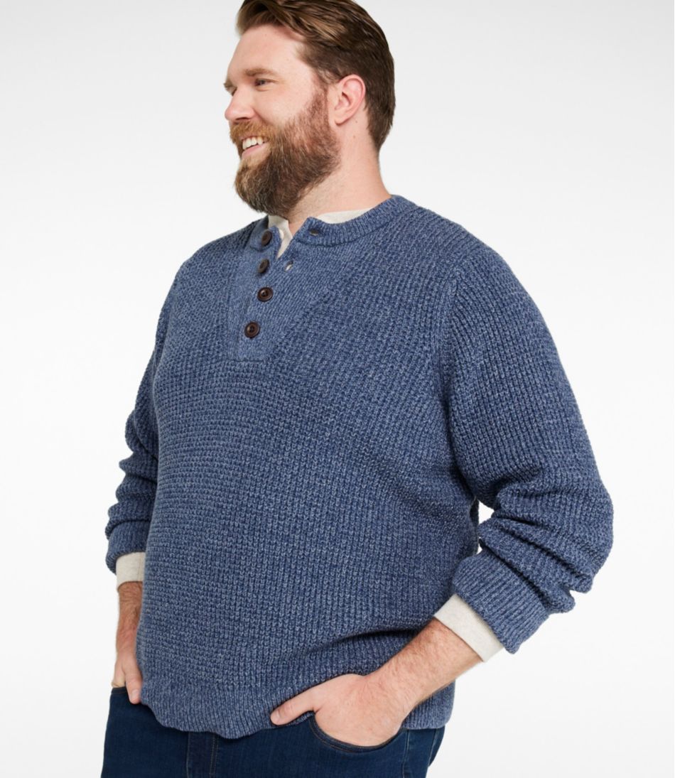 Men's L.L.Bean Organic Cotton Waffle Sweater, Henley | L.L.Bean Essential