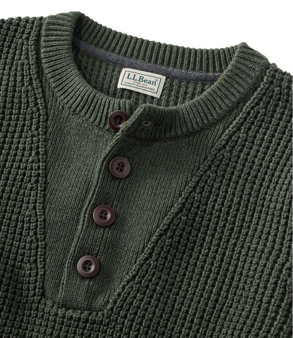 Men's L.L.Bean Organic Cotton Waffle Sweater, Henley | L.L.Bean Essential