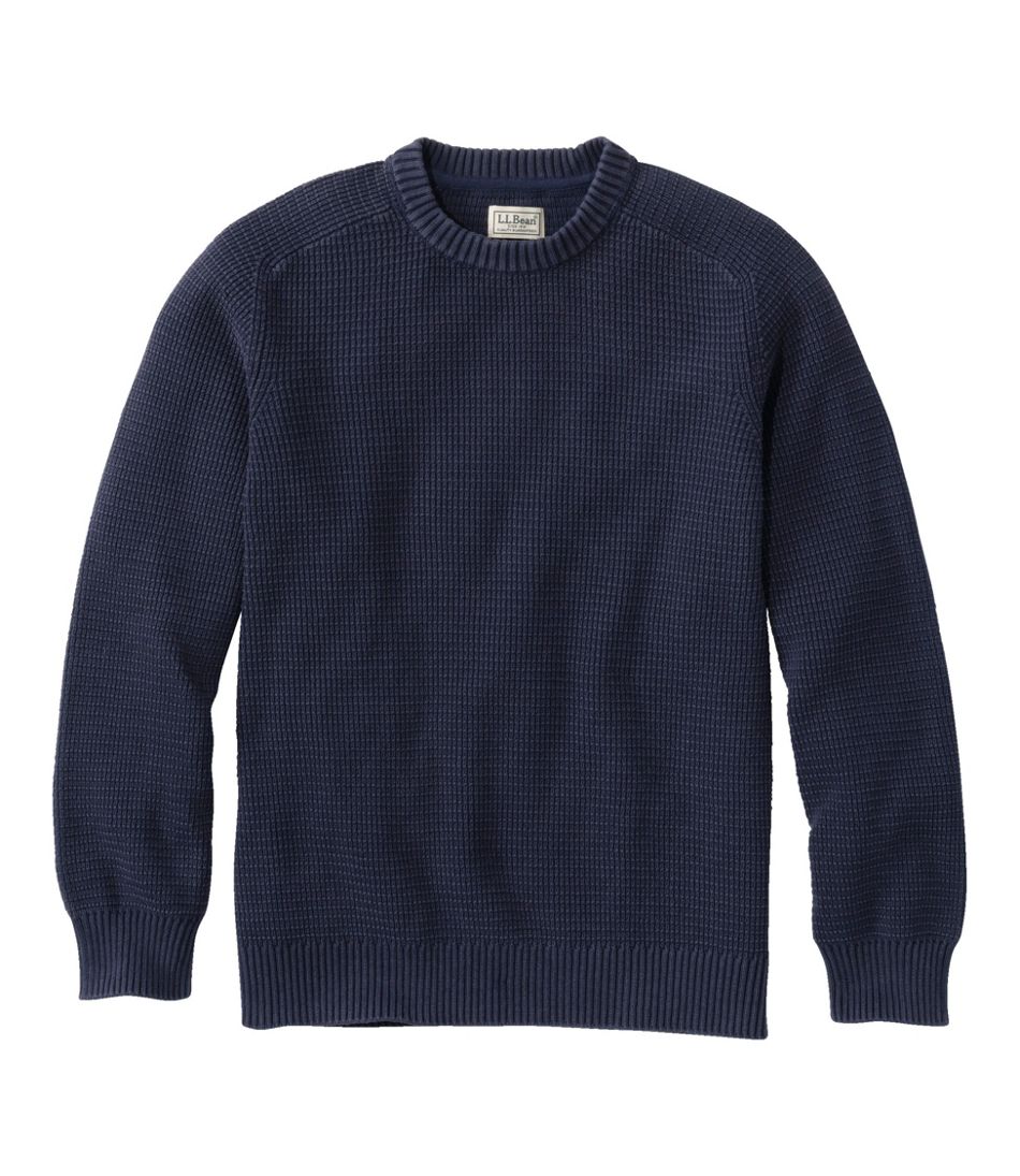 Men's Sunwashed Textured Cotton Sweater, Crewneck | L.L.Bean Great Value