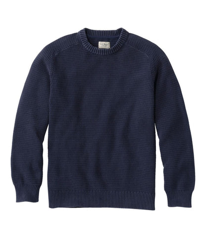 Men's Sunwashed Textured Cotton Sweater, Crewneck | L.L.Bean Great Value