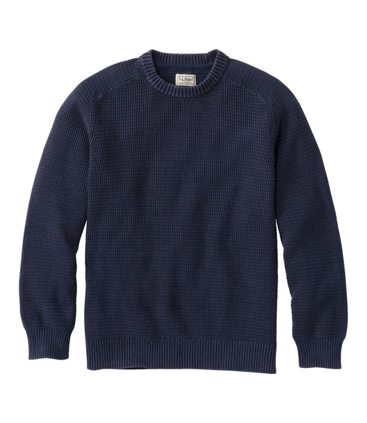 Men's Sunwashed Textured Cotton Sweater, Crewneck | L.L.Bean Great Value