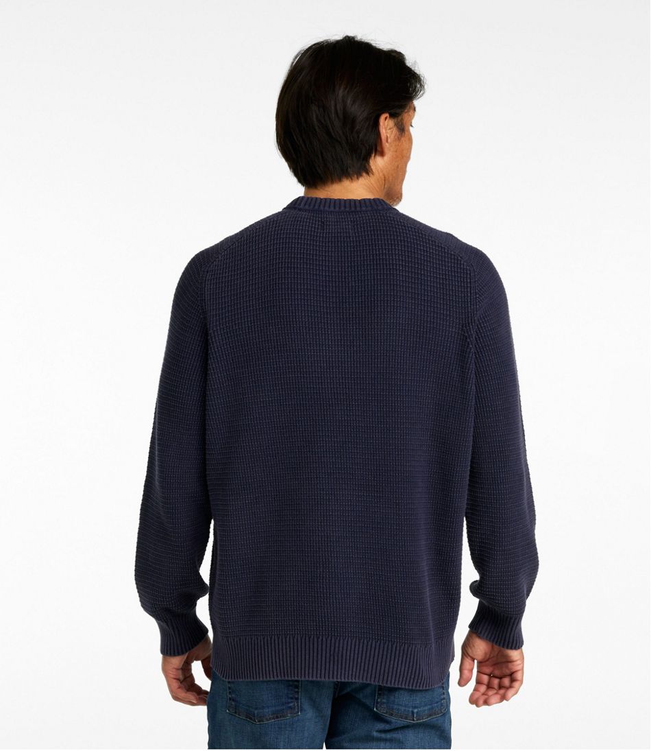 Men's Sunwashed Textured Cotton Sweater, Crewneck | L.L.Bean Great Value