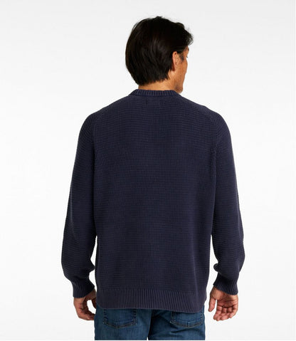 Men's Sunwashed Textured Cotton Sweater, Crewneck | L.L.Bean Great Value