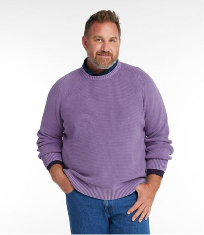 Men's Sunwashed Textured Cotton Sweater, Crewneck | L.L.Bean Great Value