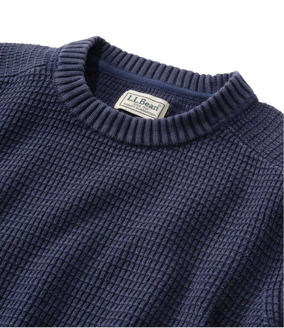 Men's Sunwashed Textured Cotton Sweater, Crewneck | L.L.Bean Great Value