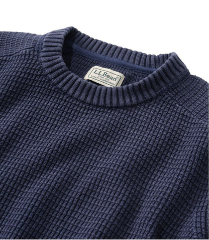 Men's Sunwashed Textured Cotton Sweater, Crewneck | L.L.Bean Great Value