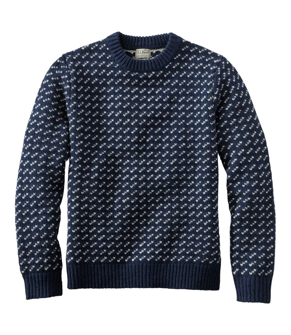 Men's Bean's Classic Ragg Wool Sweater, Crewneck, Bird's-Eye | L.L.Bean Featured