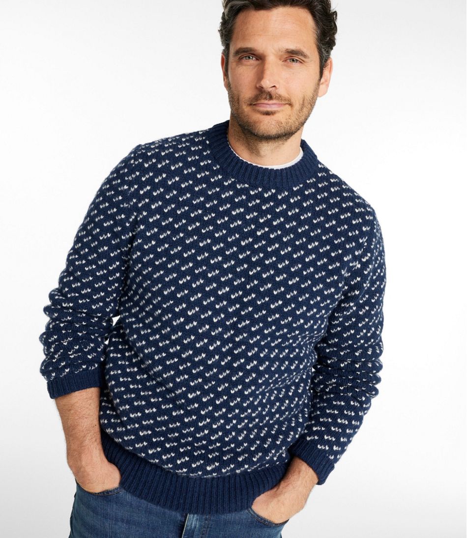 Men's Bean's Classic Ragg Wool Sweater, Crewneck, Bird's-Eye | L.L.Bean Featured