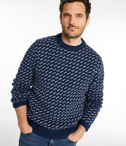 Men's Bean's Classic Ragg Wool Sweater, Crewneck, Bird's-Eye | L.L.Bean Featured