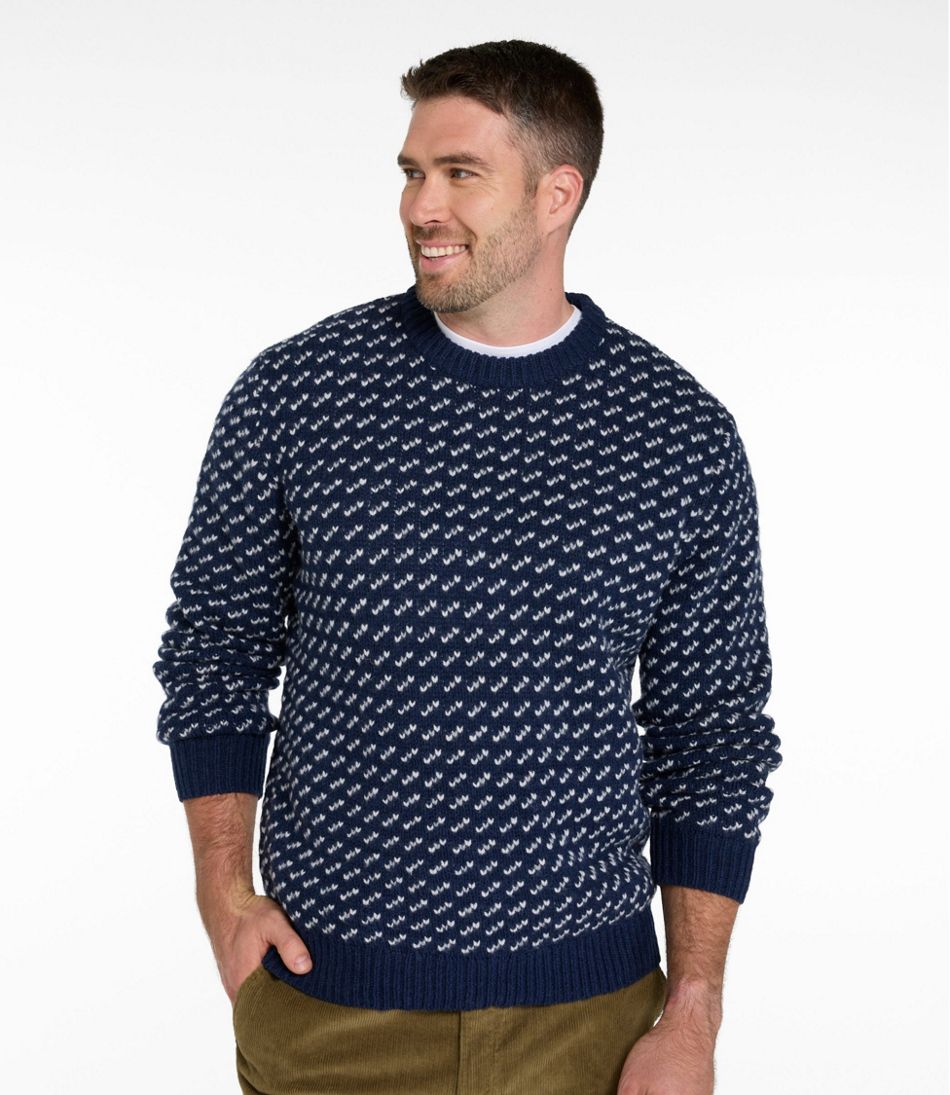 Men's Bean's Classic Ragg Wool Sweater, Crewneck, Bird's-Eye | L.L.Bean Featured