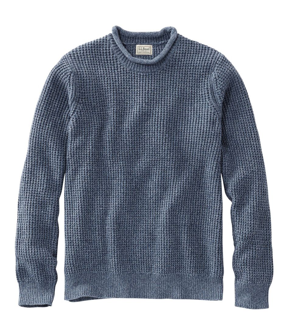 Men's L.L.Bean Organic Cotton Waffle Sweater, Rollneck Crew | L.L.Bean Popular
