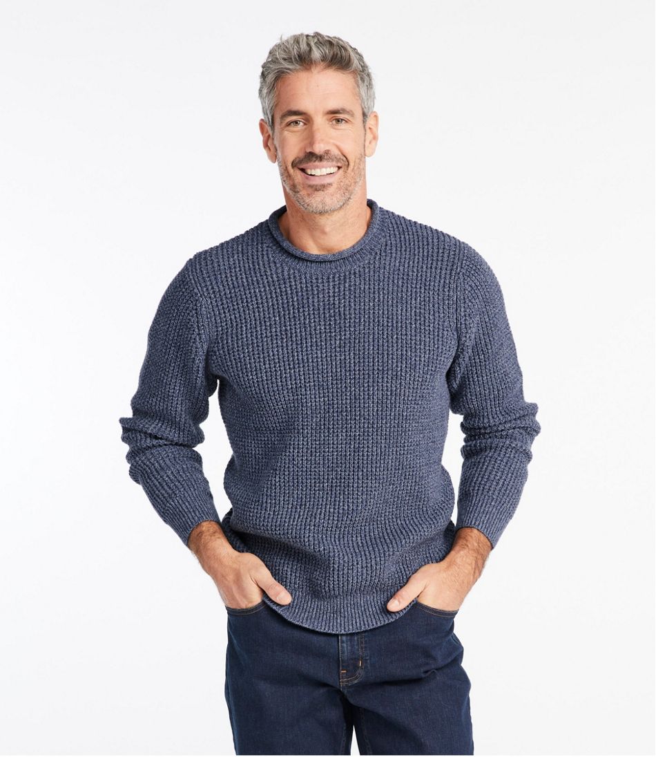 Men's L.L.Bean Organic Cotton Waffle Sweater, Rollneck Crew | L.L.Bean Popular