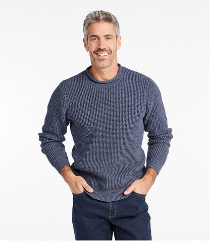 Men's L.L.Bean Organic Cotton Waffle Sweater, Rollneck Crew | L.L.Bean Popular