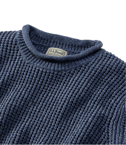 Men's L.L.Bean Organic Cotton Waffle Sweater, Rollneck Crew | L.L.Bean Popular