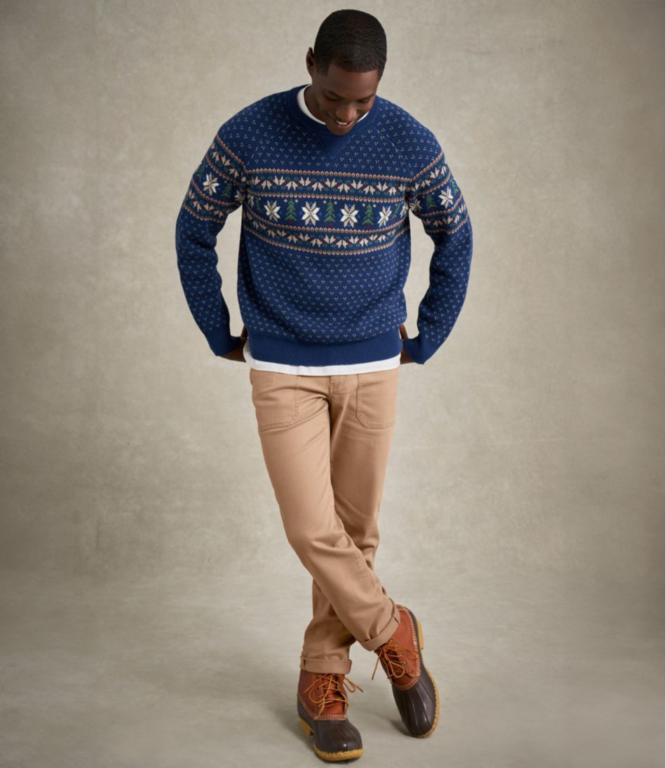 Men's Wicked Soft Cotton/Cashmere Sweater, Crewneck, Pattern | L.L.Bean Essential
