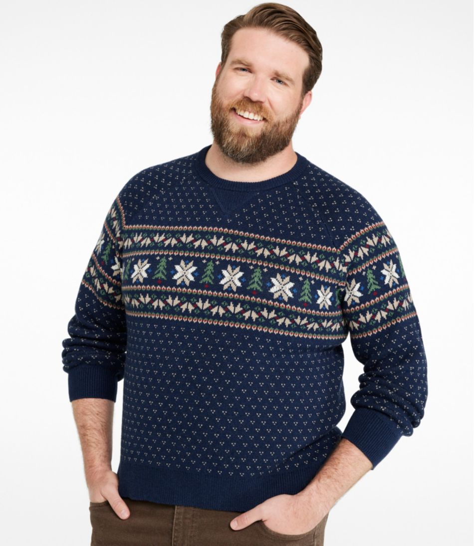 Men's Wicked Soft Cotton/Cashmere Sweater, Crewneck, Pattern | L.L.Bean Essential