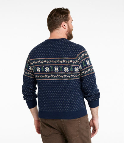 Men's Wicked Soft Cotton/Cashmere Sweater, Crewneck, Pattern | L.L.Bean Essential