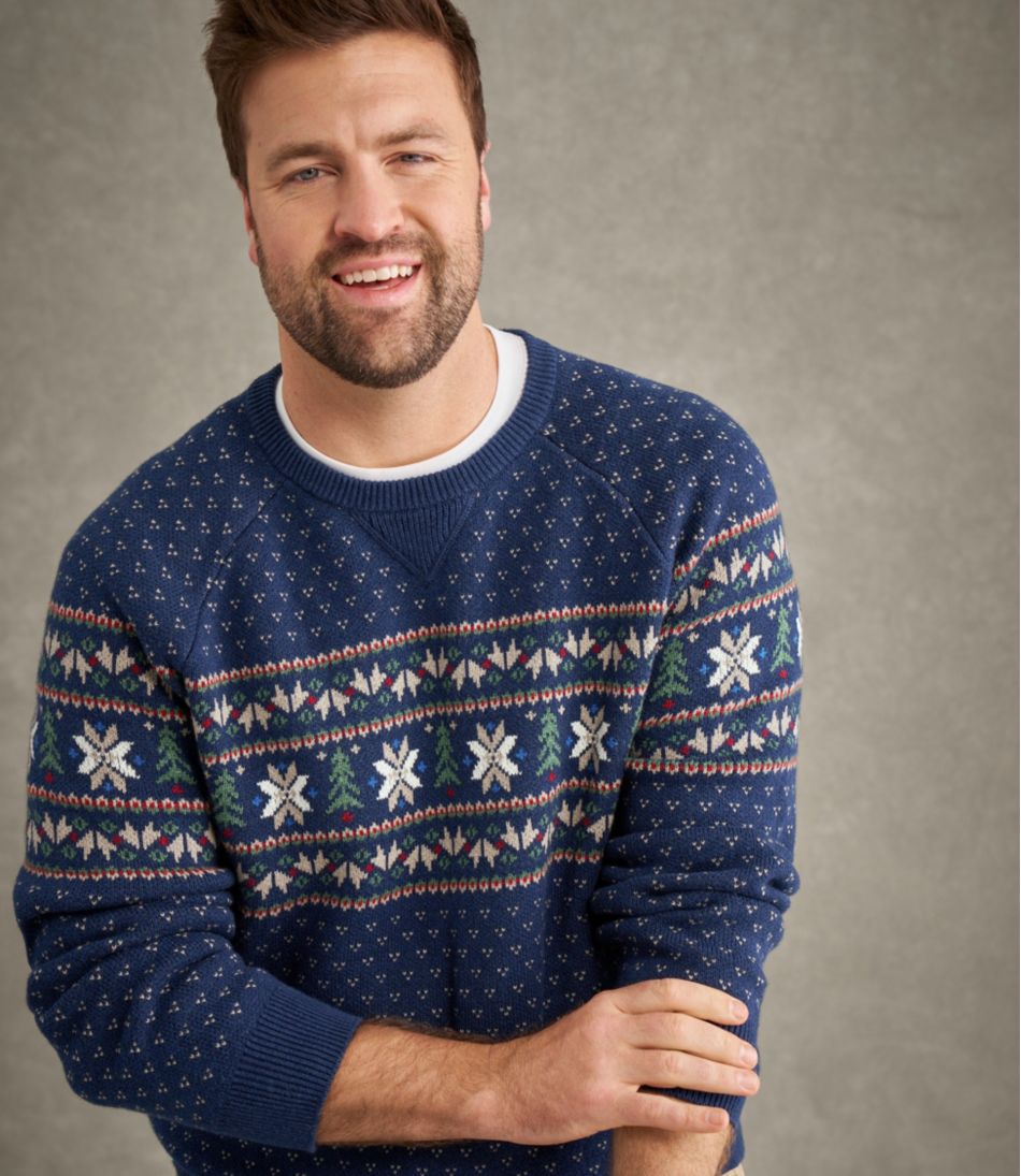 Men's Wicked Soft Cotton/Cashmere Sweater, Crewneck, Pattern | L.L.Bean Essential