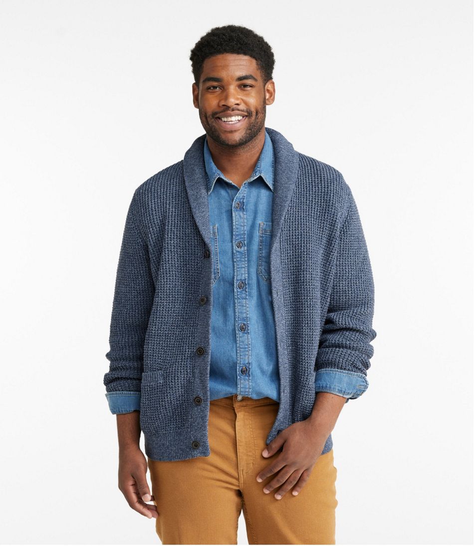 Men's Organic Cotton Waffle Sweater, Cardigan | L.L.Bean Great Value