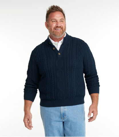 Men's Bean's Heritage Soft Cotton Fisherman Sweater, Button-Mock | L.L.Bean Latest