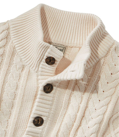 Men's Bean's Heritage Soft Cotton Fisherman Sweater, Button-Mock | L.L.Bean Latest