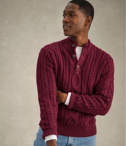 Men's Bean's Heritage Soft Cotton Fisherman Sweater, Button-Mock | L.L.Bean Latest