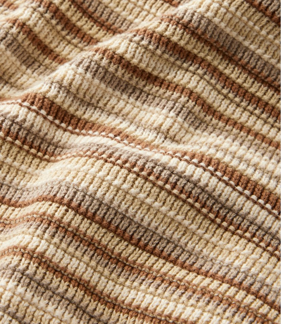 Men's Sunwashed Textured Cotton Sweater, Crewneck, Stripe | L.L.Bean Recommended