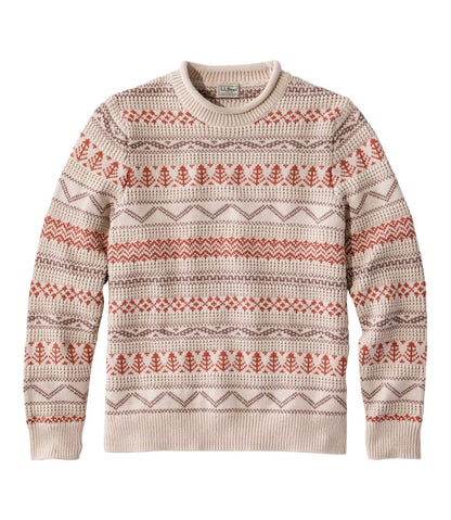 Men's L.L.Bean Organic Cotton Waffle Sweater, Crewneck, Fair Isle | L.L.Bean Exclusive
