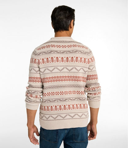Men's L.L.Bean Organic Cotton Waffle Sweater, Crewneck, Fair Isle | L.L.Bean Exclusive