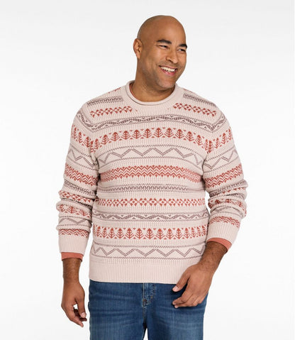 Men's L.L.Bean Organic Cotton Waffle Sweater, Crewneck, Fair Isle | L.L.Bean Exclusive