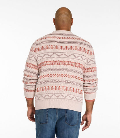 Men's L.L.Bean Organic Cotton Waffle Sweater, Crewneck, Fair Isle | L.L.Bean Exclusive