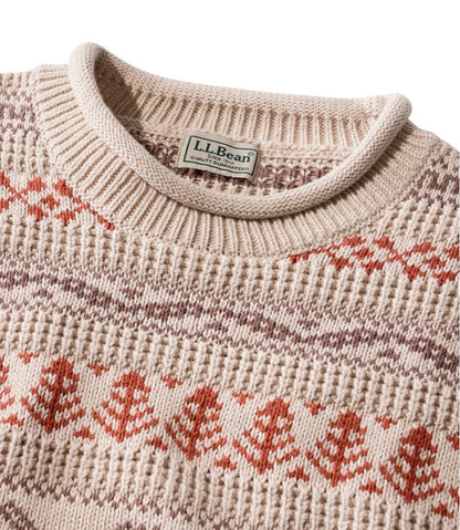 Men's L.L.Bean Organic Cotton Waffle Sweater, Crewneck, Fair Isle | L.L.Bean Exclusive