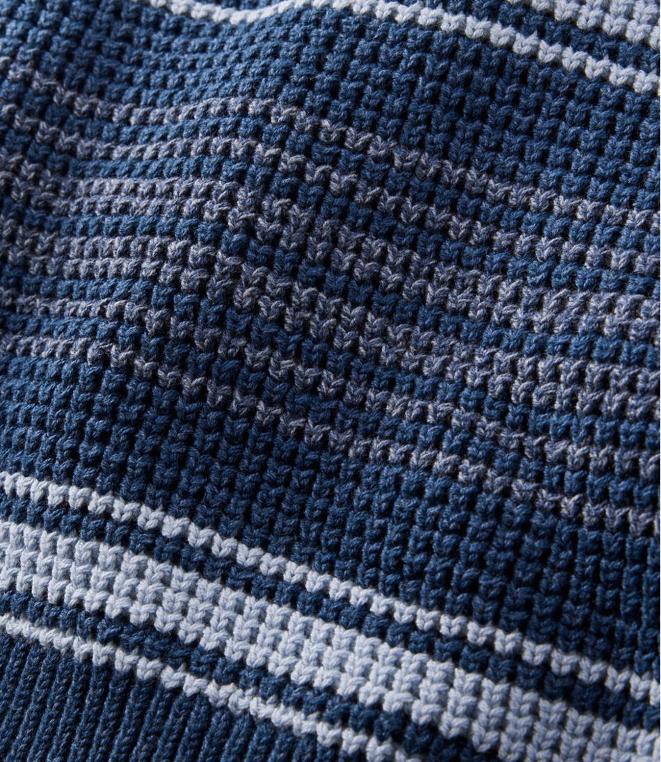 Men's Organic Cotton Waffle Sweater, Quarter Zip, Stripe | L.L.Bean Everyday
