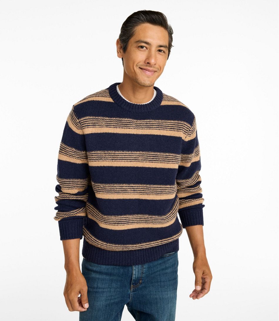 Men's Bean's Classic Ragg Wool Sweater, Crewneck, Stripe | L.L.Bean Value