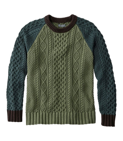 Men's Signature Cotton Fisherman Sweater, Crewneck, Colorblock | L.L.Bean Great Value
