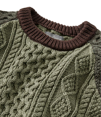 Men's Signature Cotton Fisherman Sweater, Crewneck, Colorblock | L.L.Bean Great Value