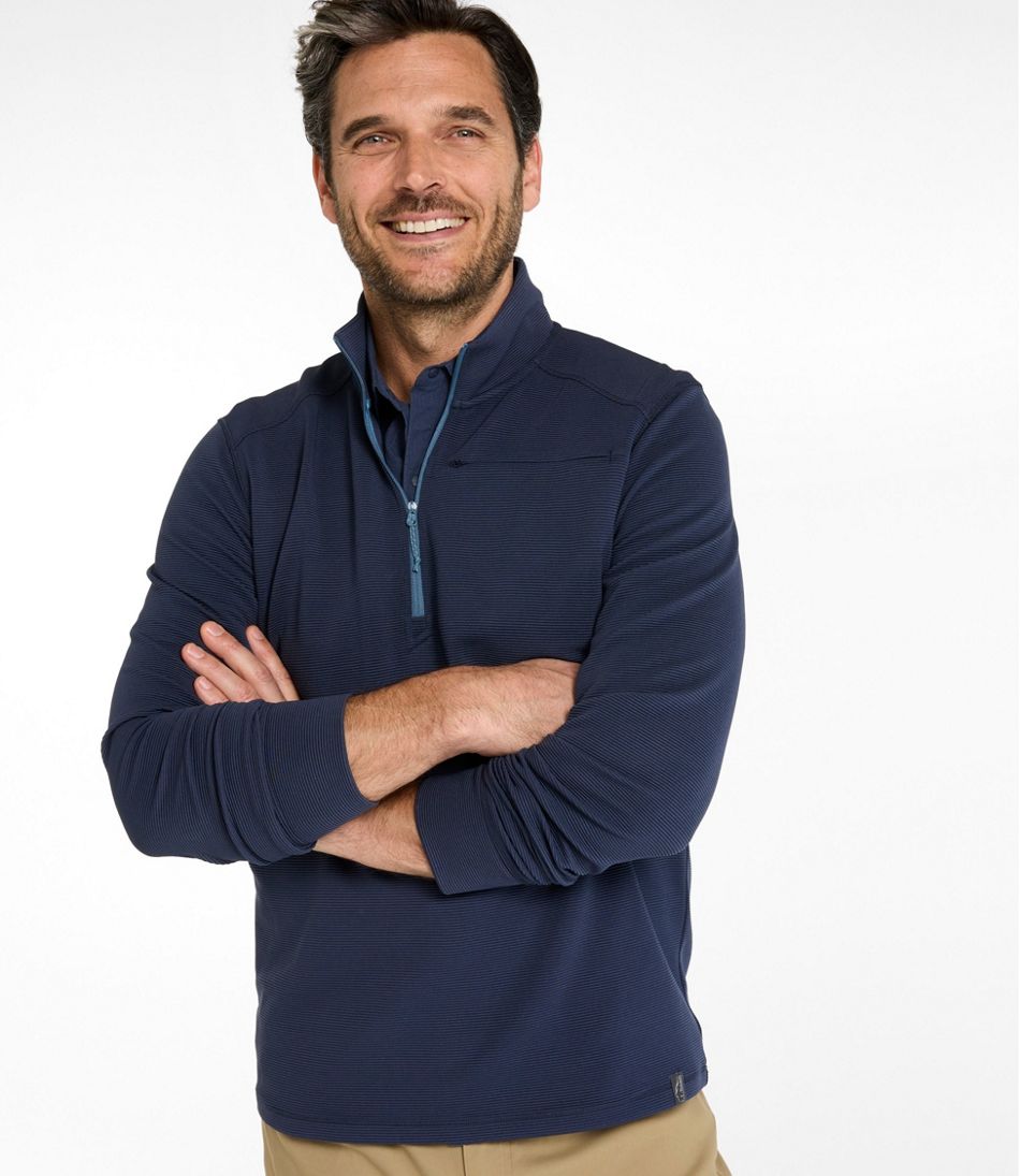 Men's VentureStretch Ottoman-Rib Pullover, Quarter-Zip | L.L.Bean Exclusive