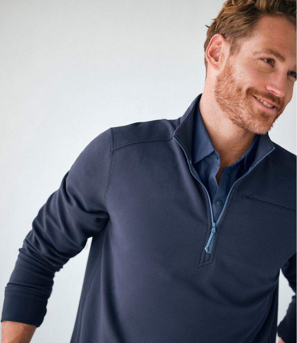 Men's VentureStretch Ottoman-Rib Pullover, Quarter-Zip | L.L.Bean Exclusive