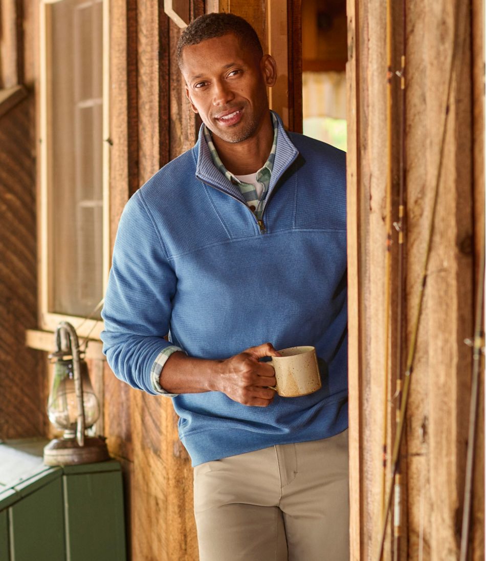 Men's All Seasons Textured Sweats, Quarter-Zip | L.L.Bean Signature