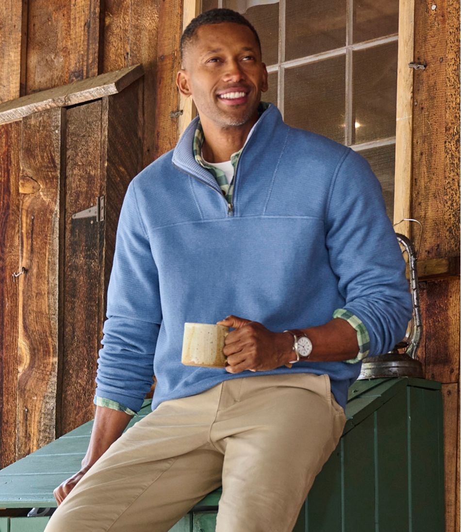 Men's All Seasons Textured Sweats, Quarter-Zip | L.L.Bean Signature