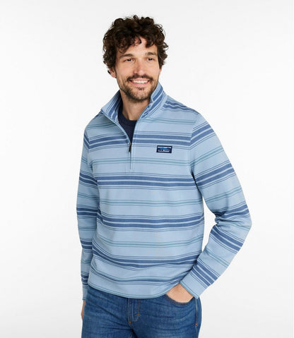 Men's Comfort Stretch Performance® Piqué, Quarter-Zip Pullover, Stripe | L.L.Bean Signature