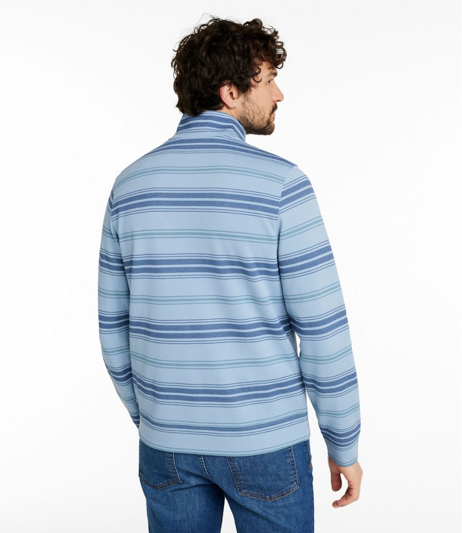Men's Comfort Stretch Performance® Piqué, Quarter-Zip Pullover, Stripe | L.L.Bean Signature