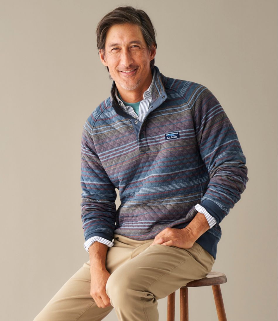Men's Quilted Sweatshirt, Mockneck, Stripe | L.L.Bean Popular