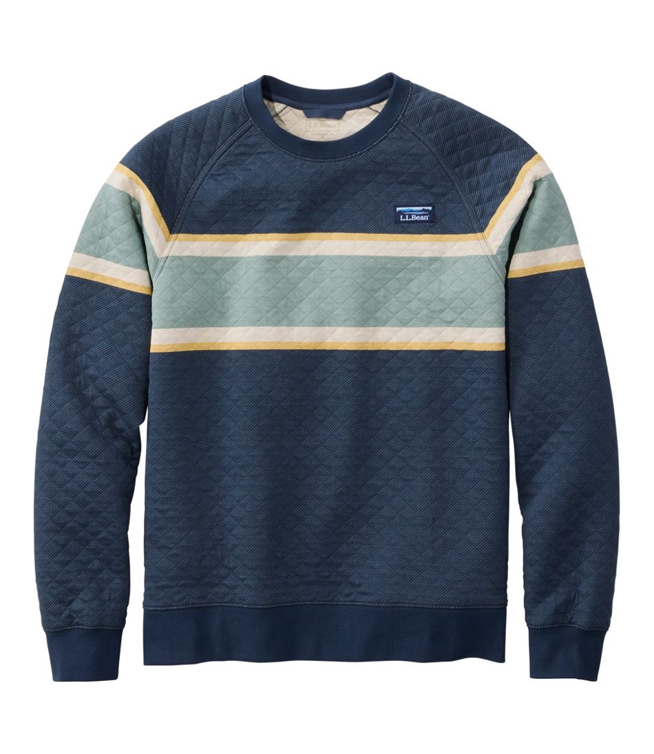 Men's Quilted Sweatshirt, Crewneck, Stripe | L.L.Bean Essential