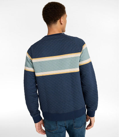 Men's Quilted Sweatshirt, Crewneck, Stripe | L.L.Bean Essential